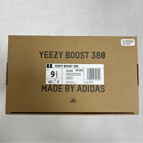 Adidas Yeezy Boost 380 Shoes Sneakers Mens 9.5 Non Reflective Pepper - Picture 6 of 9